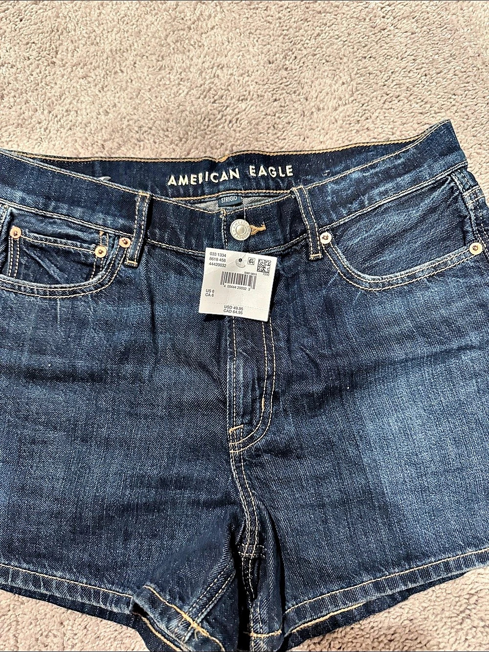 American Eagle AE Strigid Denim Mom Short Shorts Blue Size 2